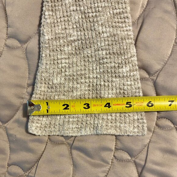 Express Waffle Knit Flare Sleeve Open Front Gray Tan Off White Cardigan Women XS - Picture 8 of 9